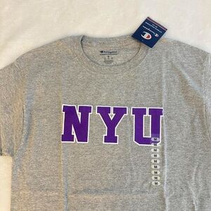 NEW NYU Authentic Champion Grey T-Shirt